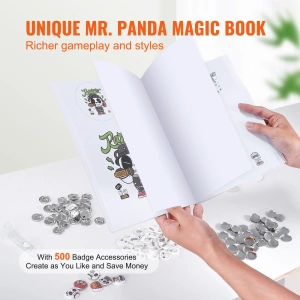 Masina de productie a insignelor, dispozitiv 25 mm, kit complet cu 500 piese, maner ergonomic, ideal pentru personalizare, branding, ateliere creative si activitati DIY - Img 6