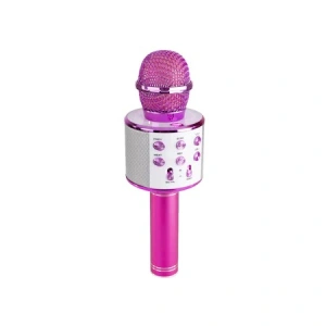 Microfon Bluetooth pentru copii,karaoke,boxa,cablu incarcare USB - Argintiu - Img 8