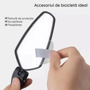 Oglinda retrovizoare pentru bicicleta, ajustabila, rotatie 360°, 11 x 6 cm, negru - Img 5