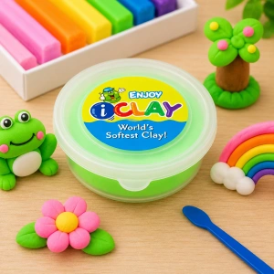 Pachet multicolor pentru modelaj creativ, alb luminos, verde neon si roz neon, 3 recipiente x 18 g - Img 8
