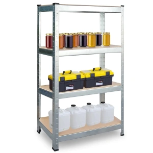 Raft metalic pentru depozitare, 4 polite, capacitate 150 kg/polita, total 600 kg, 180x90x40 cm - Img 2
