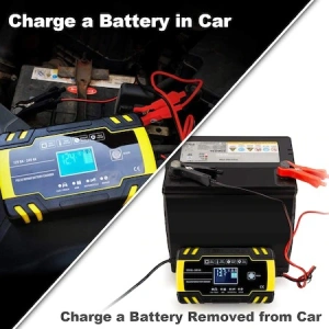 Redresor auto F cu afisare LED pentru baterii 12V-8A, 24V-4A, cabluri incluse - Img 7