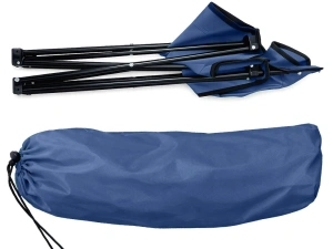 Scaun pliabil pentru pescuit si camping, cu husa transport, fotoliu pliabil confortabil, cadru metalic, albastru, 69x43x43 cm - Img 6