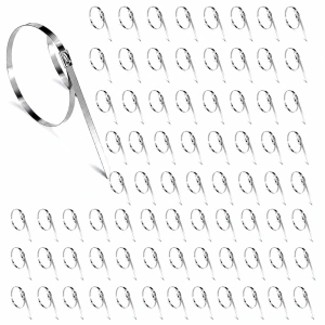 Set 100 coliere metalice inox 150 mm, bride autoblocante din otel inoxidabil pentru prinderea cablurilor, furtunurilor si tevilor, rezistente la rugina, uz profesional - Img 5