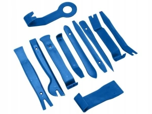 Set 11 unelte pentru demontare tapiterie auto, extractoare clipsuri, panouri si ornamente, plastic rezistent, albastru