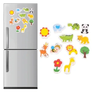 Set 12 magneti de frigider, cu animale, figurine educative pentru copii - Multicolor - Img 2