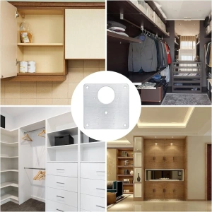 Set 2 placi pentru repararea balamalelor mobilier, inox rezistent, montaj rapid cu suruburi incluse, 9 x 9 cm, argintiu - Img 6