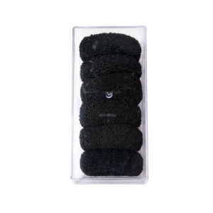 Set 6 elastice par negre groase, textile, rezistente, diametru 4 cm, fixare puternica pentru cozi si cocuri