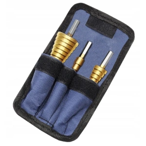 Set de burghie conice, 3 dimensiuni diferite 20-4 / 12-3 / 12-4 mm, otel HSS cu acoperire din titan - precizie, durabilitate si performanta profesionala - Img 9