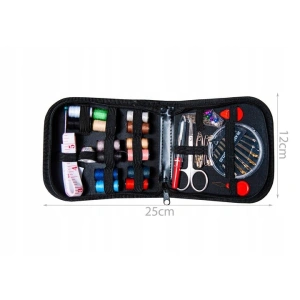 Set de croitorie, 70 articole diferite, husa depozitare cu fermoar, accesorii complete pentru coasere si reparatii, negru - Img 7