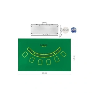 Set de poker complet cu 500 jetoane numerotate,trusa depozitare din aluminiu - Multicolor - Img 3