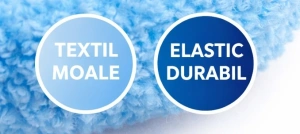 Set elastice par textile 20 piese diametru 4.5 cm nuante albastru cu cutie depozitare pentru prindere par copii si adulti - Img 5