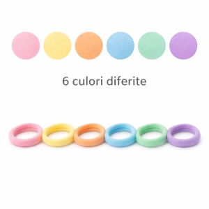 Set elastice par textile pastel, 20 bucati, diametru 4.5 cm, tub depozitare transparent, 6 culori diferite - Img 2
