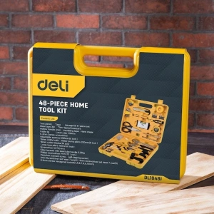 Set multifunctional, 48 piese, pentru uz casnic, cutie de depozitare inclusa, galben - Img 4