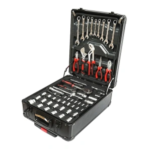 Set scule multifunctional 187 piese in troler rigid ABS si aluminiu, unelte profesionale crom vanadiu, kit complet cu roti si maner extensibil pentru reparatii si mentenanta - Img 9
