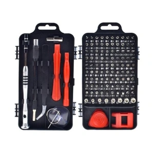 Set surubelnite multifunctionale de precizie, 110 piese, magnetice, - Rosu/Negru