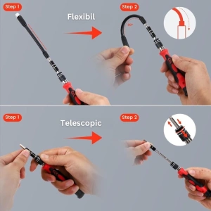 Set trusa surubelnite si biti de precizie 110 piese, otel CrV, magnetice, pentru electronice, ceasuri si reparatii fine - Img 3