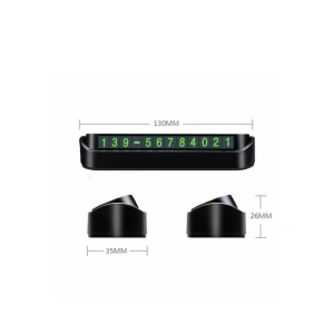 Suport auto numar telefon pentru parcare temporara retractabil magnetic negru 13 x 3.5 x 2.6 cm - Img 3