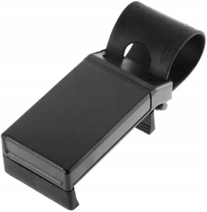 Suport auto universal telefon din silicon prindere pe volan - Rosu - Img 3