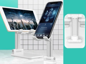 Suport pliabil universal pentru telefoane si tablete de pana la 10 inch - Alb - Img 4