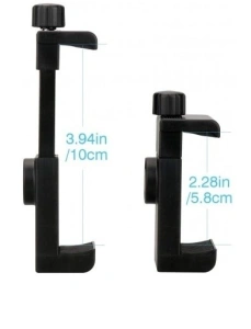 Suport telefon 360° cu menghina,2x filet universal 1/4 pentru prindere pe trepied/monopied - Img 4