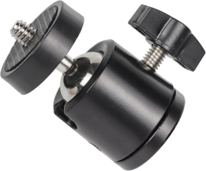 Suport telefon cu prindere pe arcuri, cap cu bila rotativ 360° si surub de blocare, deschidere 5.5-8 cm, montura 1/4 inch, ABS si metal, negru - Img 5