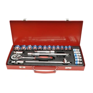 Trusa chei tubulare 1/2 24 piese 8-32mm cu clichet, extensii si adaptor, set profesional pentru mecanica auto si reparatii - Img 3