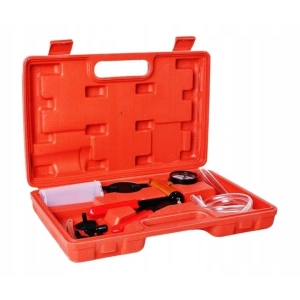 Trusa pompa manuala vacuum si tester presiune frane, set complet diagnostic auto ABS EGR servofrana, cu manometru, furtunuri si adaptoare - Img 4