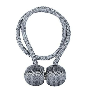 Accesoriu magnetic pentru perdele, snur textil impletit, 44 cm, gri antracit - Img 10