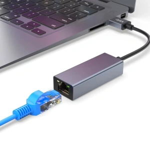 Adaptor USB-RJ45, Ethernet, 1000 Mbps, USB 3.0/2.0, Plug&Play, aluminiu, pentru tableta, PC, laptop, argintiu, 2.3 x 15.8 cm - Img 8