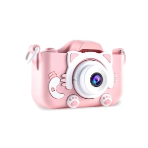 Aparat foto pentru copii,rezolutie 1080P HD,ecran 2 inch,12 MP + SD card inclus - Roz - Img 1