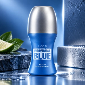 Avon Individual Blue pentru bărbați – Apă de toaletă 100 ml cu opțiuni Roll-on 50 ml și Gel de duș 250 ml - Img 3