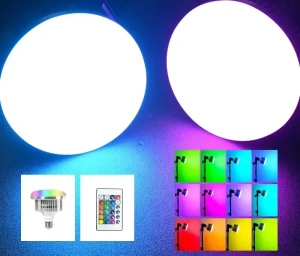 Bec foto LED, RGB, E27, 50 W, telecomanda inclusa - Img 2