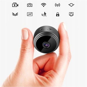 Camera de supraveghere WiFi Full HD 1080p, detectare miscare, suport magnetic 360°, inregistrare pe card microSD, acumulator reincarcabil, negru - Img 9