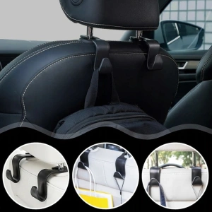 Carlig agatator tetiera scaun auto, negru, 12.7 x 6.8 cm, suport pentru geanta, cumparaturi, rucsac si umbrela, organizare eficienta interior auto - Img 9