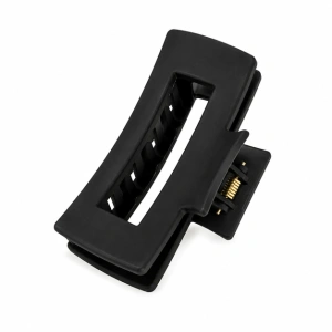Clama par neagra 10.3 x 5 cm, cleste lat din plastic rigid, prindere puternica pentru coc, coada si par gros - Img 2