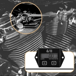 Contor de ore pentru motoare, tahometru digital, IP65, monitorizare timp si turatii, negru - Img 9