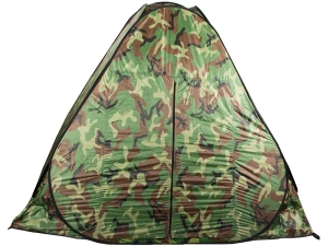 Cort camping pentru 4 persoane, 200 x 200 x 130 cm, cu husa, impermeabil, model camuflaj - Img 4