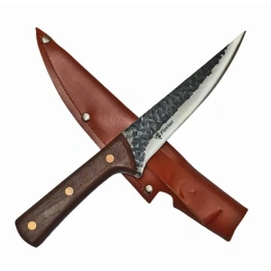 Cutit de bucatarie, 28 cm, otel inoxidabil, maner ergonomic, husa maro