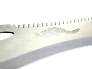 Cutit de vanatoare, tip maceta, maner ergonomic, 47 cm, husa inclusa, maro/argintiu - Img 2