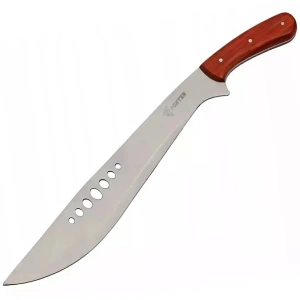 Cutit tip maceta, de vanatoare, maner ergonomic, otel inoxidabil/lemn, 51 cm, husa inclusa