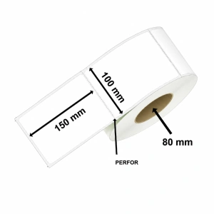 Etichete autoadezive termice albe 100 x 150 mm, 1000 etichete pe rola, manson 80 mm, imprimare directa fara ribon, pentru AWB, coduri de bare si expediere - Img 2