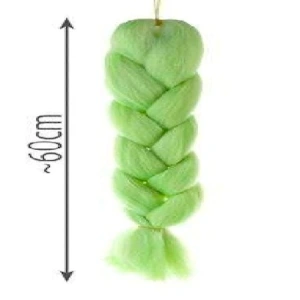 Extensie sintetica,par colorat pentru copii,lungime 60 cm - Verde - Img 2