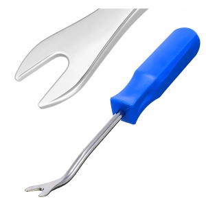 Extractor clipsuri auto 19 cm, levier profesional pentru demontare tapiterie, panouri si ornamente, varf metalic in U, maner ergonomic