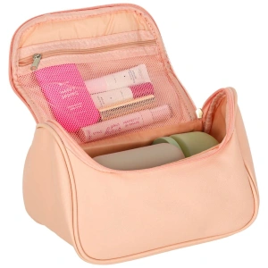 Geanta cosmetica, pentru calatorii, PVC, 23 x 13 x 17 cm, roz