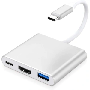 Hub adaptor USB Type-C cu HDMI, USB 3.0 si port Power Delivery, 19 cm - extindere video UHD, transfer rapid de date si incarcare simultana