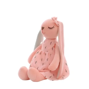 Iepuras de plus roz, rochie detasabila, 35 cm, material moale, jucarie pentru copii, confort, siguranta si dezvoltarea imaginatiei - Img 4