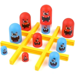 Joc de strategie Tic Tac Toe Gobble (X si 0), 18 piese, joc de societate pentru 2 jucatori, copii 3+ ani, plastic - Img 5
