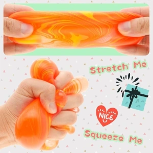Jucarie antistres portocaliu 3.5 x 3.5 x 3.5 cm, cub squishy cu revenire lenta, fidget senzorial din TPR, pentru copii si adulti - Img 10