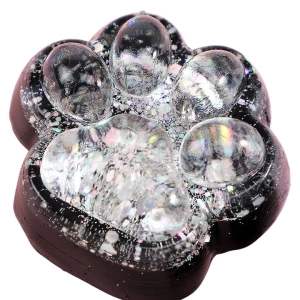 Jucarie senzoriala antistres model labuta de pisica cu particule stralucitoare, efect de revenire lenta, pentru relaxare si concentrare, 6.5 x 6 cm, alb-negru